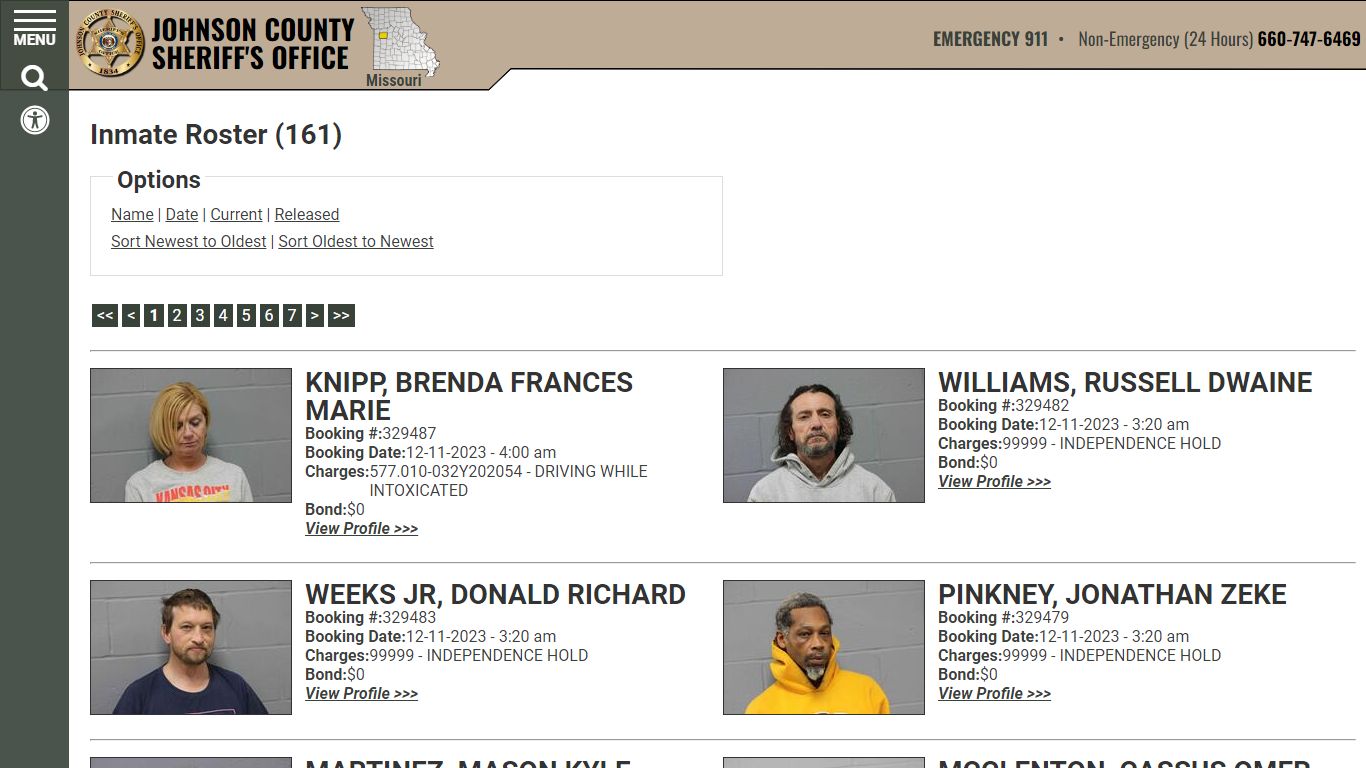 Inmate Roster (145) - Johnson County SHERIFF'S OFFICE